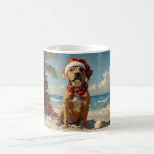 Caneca De Café Ridgeback Dog Christmas Vintage Beach