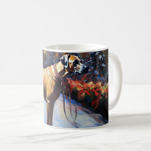 Caneca De Café Ridgeback natalino Rhodesian (Frente Esquerda)
