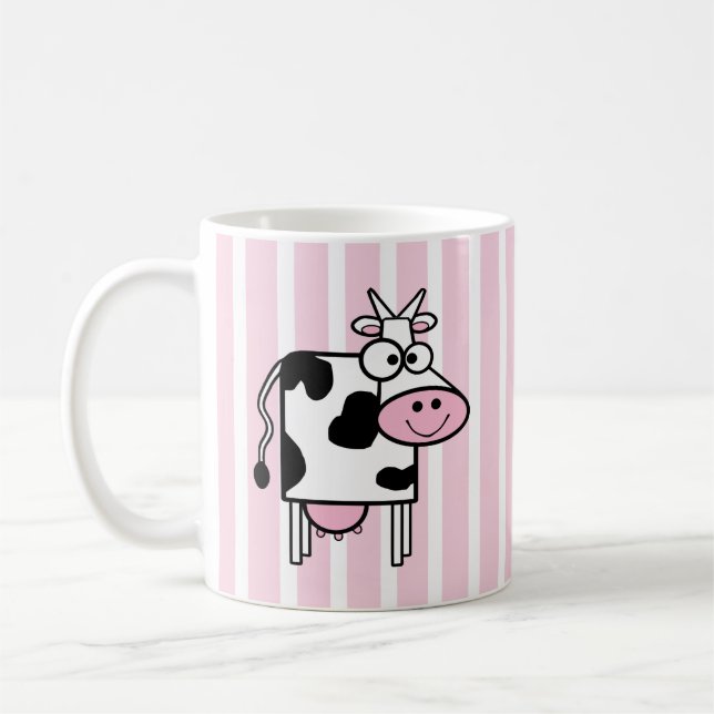 Caneca De Café Ridículo De Vaca Menina Impressão Animal (Esquerda)