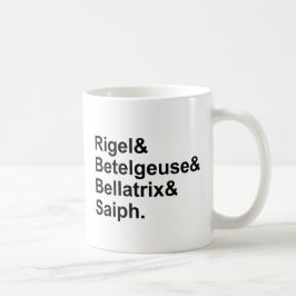 Caneca De Café Rigel Betelgeuse Bellatrix Saiph | Estrelas de Óri