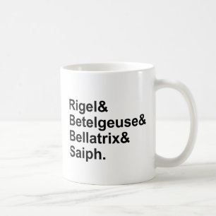 Caneca De Café Rigel Betelgeuse Bellatrix Saiph Estrelas de Óri