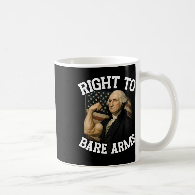 Caneca De Café Right To Bare Arms Funny July 4th  (Direita)