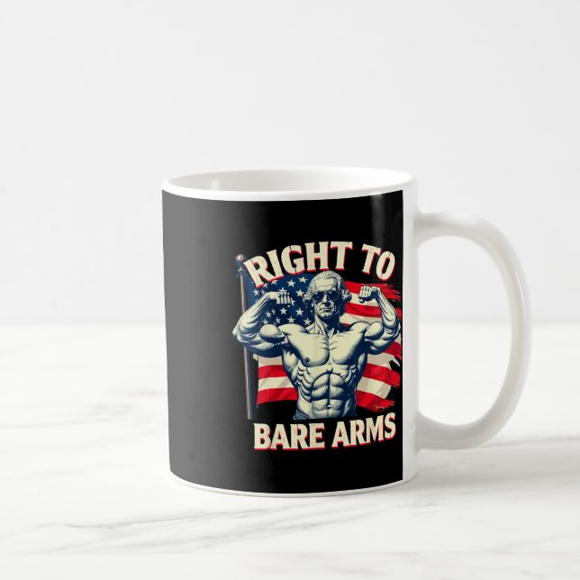 Caneca De Café Right To Bare Arms George Washington Bodybuilder G (Direita)
