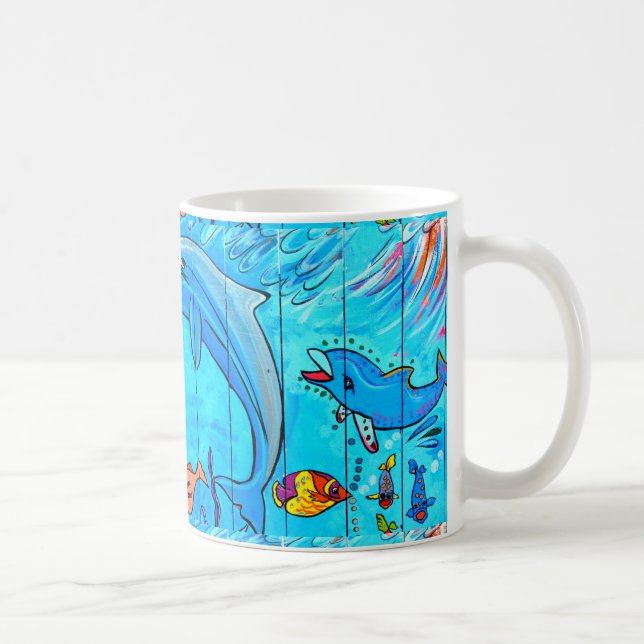 caneca de café rindo de golfinhos (Direita)