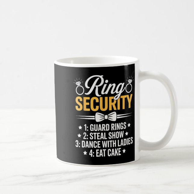 Caneca De Café Ring Security Wedding Party Funny Ring Bearer  (Direita)