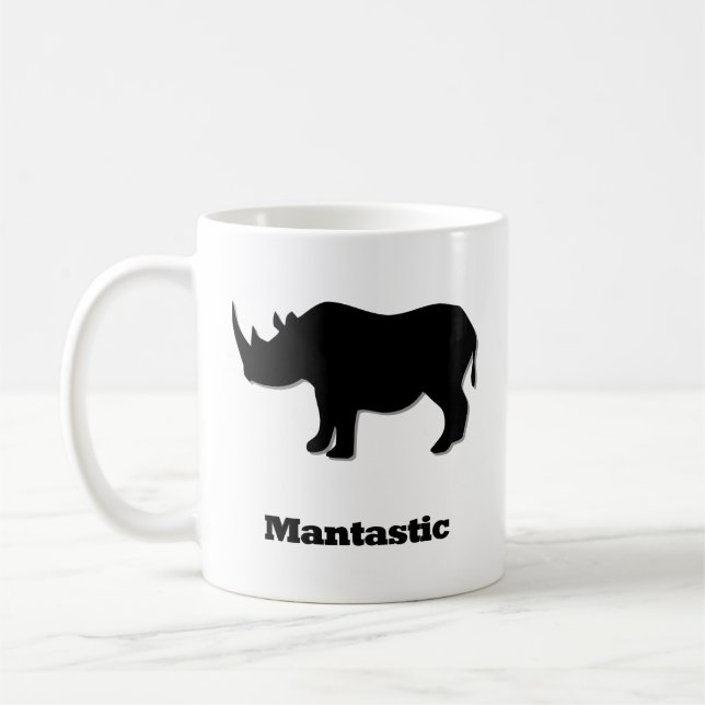 Caneca De Café Rino Mantástico preto (Esquerda)