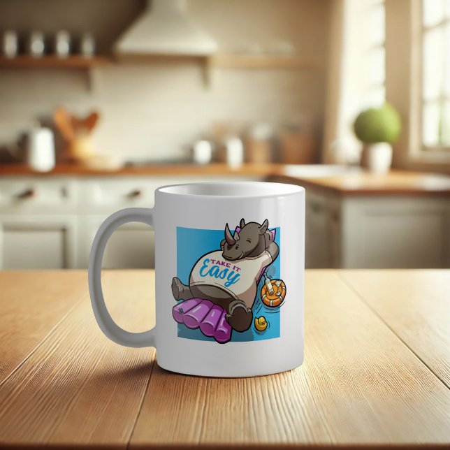Caneca De Café Rinoceronte Engraçado Tome Fácil Cartografia De Pi (Criador carregado)