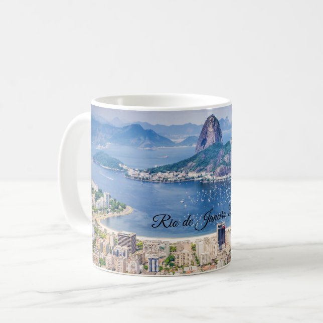 Caneca De Café Rio de Janeiro, Brazil cityscape (Frente Esquerda)