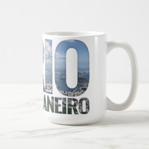 Caneca De Café Rio de Janeiro: Caneca/copo do texto do bloco da