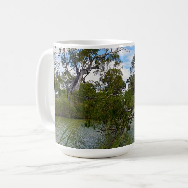 Caneca De Café Rio Murray Austrália, Ramais de Árvores, Coffee Mu (Frente Esquerda)