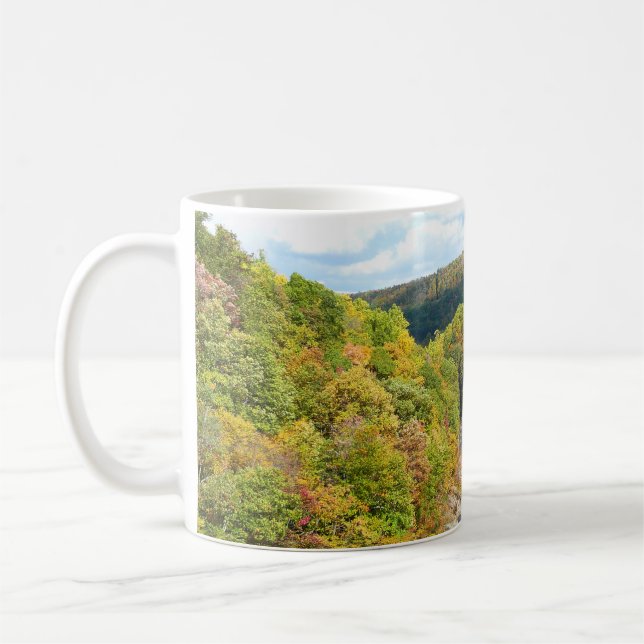 Caneca De Café Rio Ohiopyle no outono I, outono, outono na Pensil (Esquerda)