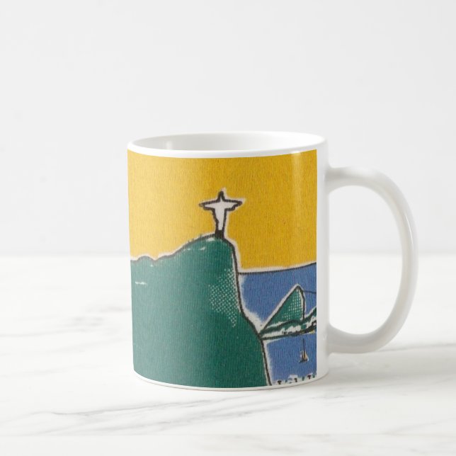 Caneca De Café Rio RJ verde e amarelo (Direita)