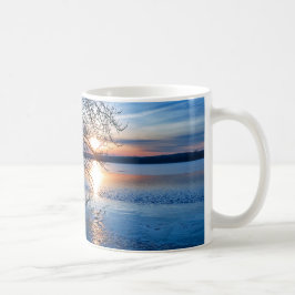 Caneca De Café Rio Sunrise, Árvore, Foto Inspirativa do Céu Azul