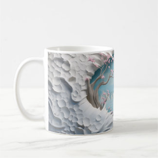 Caneca De Café Rio Winding 3D em uma floresta