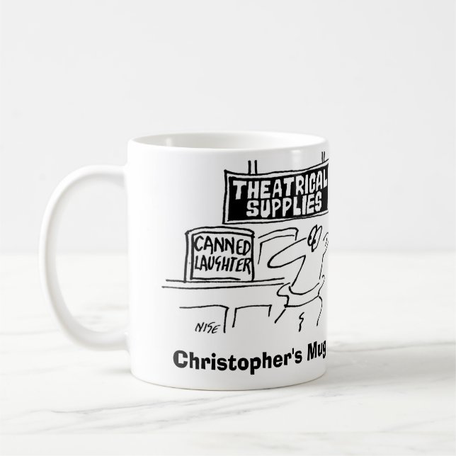 Caneca De Café Risadas Engarrafadas em Loja de Suprimentos Teatra (Esquerda)