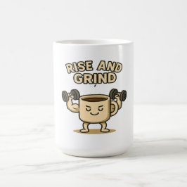 Caneca De Café Rise and Grind Coffee Mug- Funny Gym Motivation 