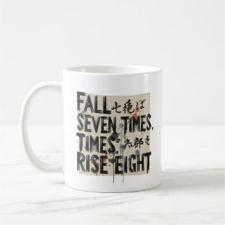 Caneca De Café Rise Eight – Citação Motivacional Japonesa Minimal
