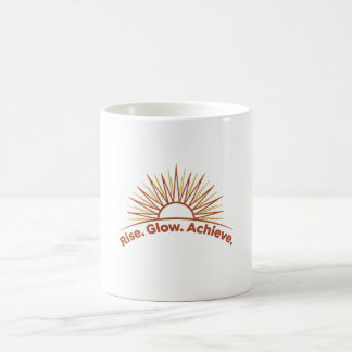 Caneca De Café Rise. Glow. Achieve. – Motivational Minimal Design