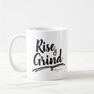 Caneca De Café RISE & GRIND Personalizado Nome