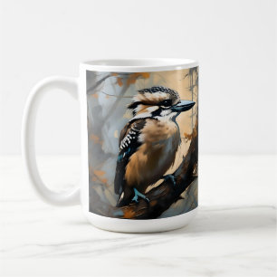 Caneca De Café Riso Encantador: Kookaburra em Pintura a Óleo