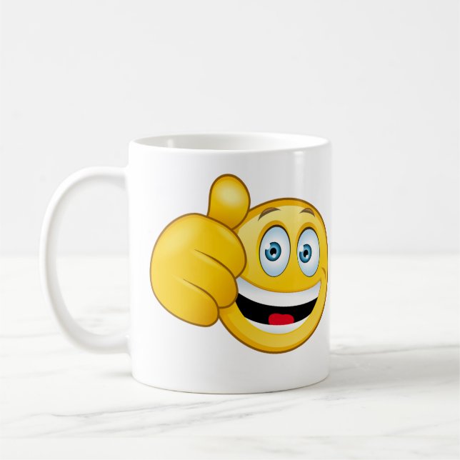 Caneca De Café riso sorriso com polegar para cima (Esquerda)