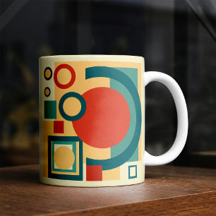Caneca De Café Risógrafo geométrico de retrô-safra, risoprint