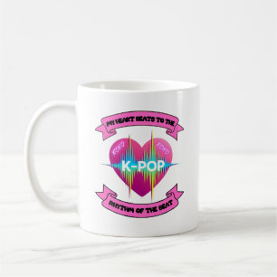 Caneca De Café Ritmo de som cardíaco do KPop Design do ventilador