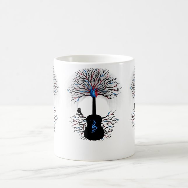 Caneca De Café Ritmos do coração - (arte surreal da guitarra) (Centro)