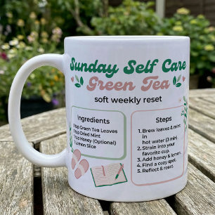 Caneca De Café Ritual de Calma de Chá Verde de Reinicialização de