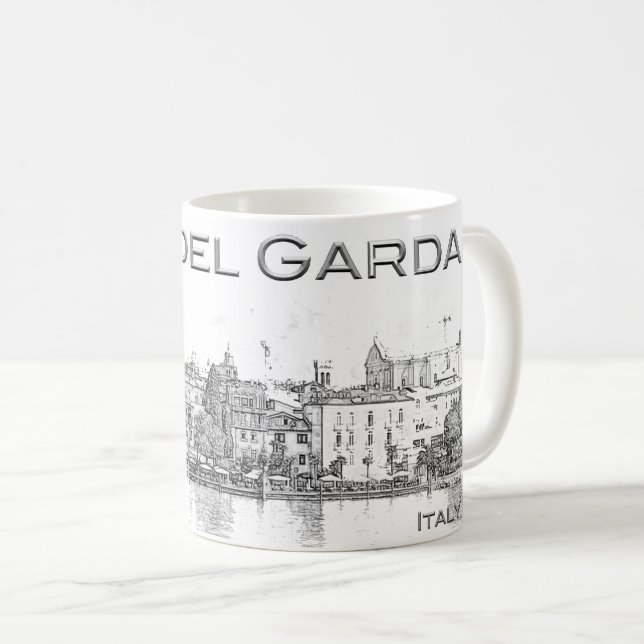 Caneca De Café Riva del Garda - Itália - (Frente Esquerda)