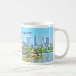 Caneca De Café River View Cleveland Ohio (efeito de pintura) Mug