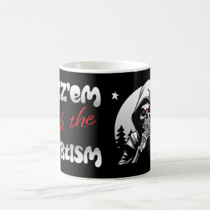 Caneca De Café Rizz'em com o Mortismo (B&W)