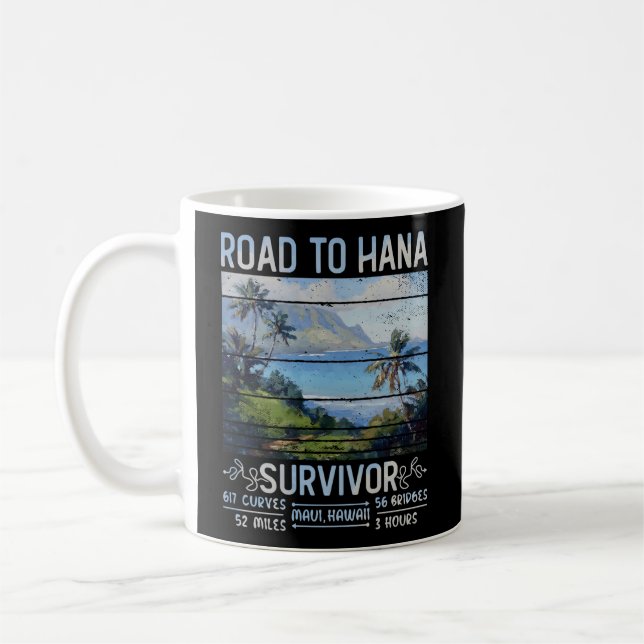 Caneca De Café Rjc Road To Hana Survivor Maui Hawaii Trip Adventu (Esquerda)