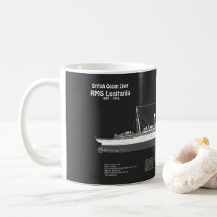 Caneca De Café RMS Lusitania - Planos de Projeto de Embarcação PB