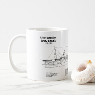 Caneca De Café RMS Titanic Ship Blueprint Planos BD
