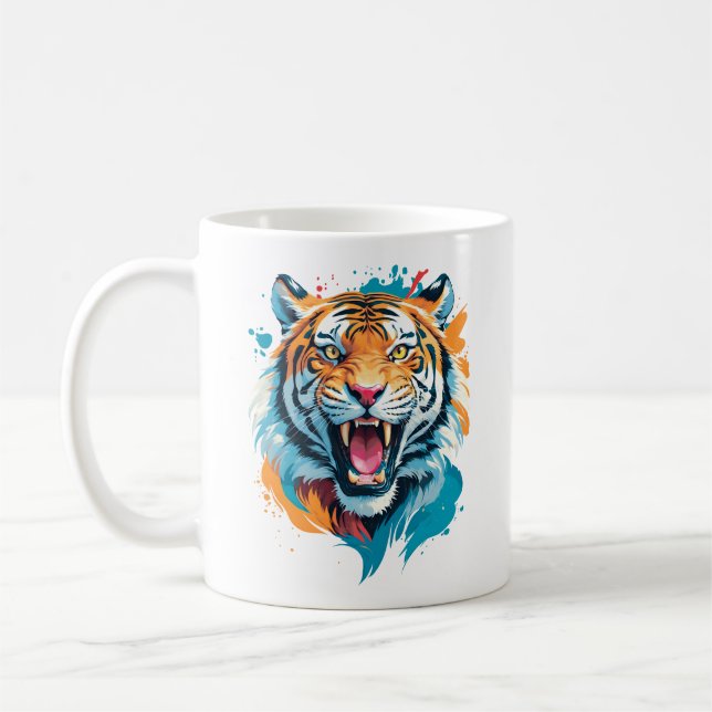 Caneca De Café Roaring Tiger Face (Esquerda)