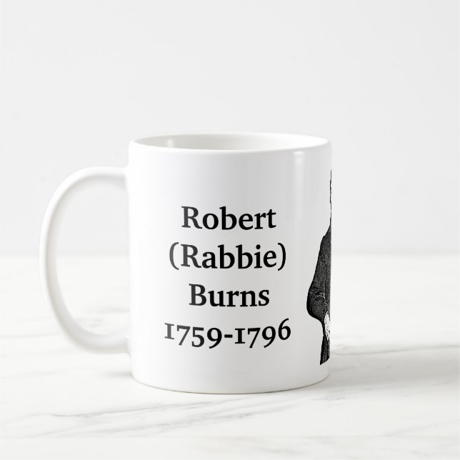 Caneca De Café Robert Burns cita pintores poetas e mentiras (Esquerda)