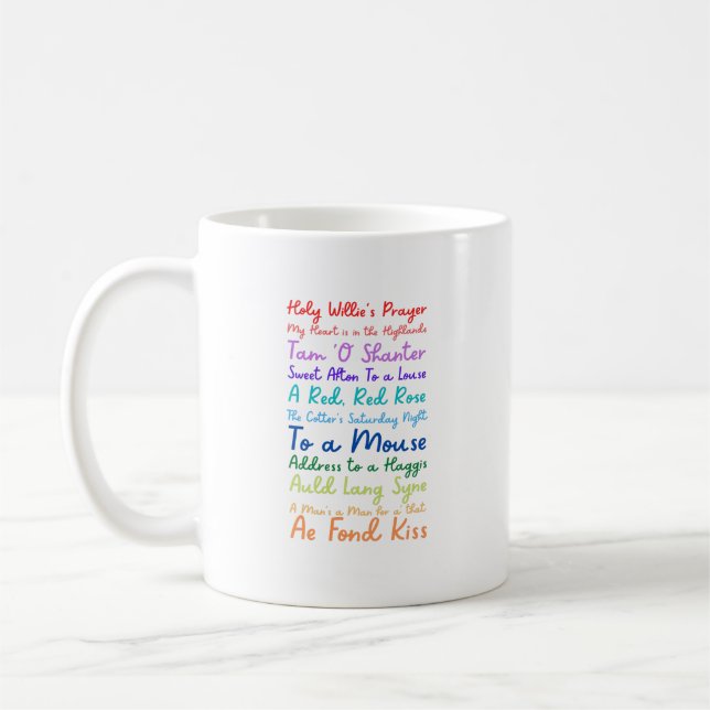Caneca De Café Robert Burns Poems - Mug (Esquerda)