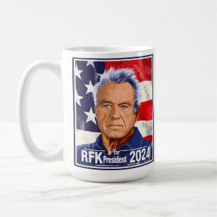 Caneca De Café Robert F Kennedy Jr. para o Presidente 2024, RFK J