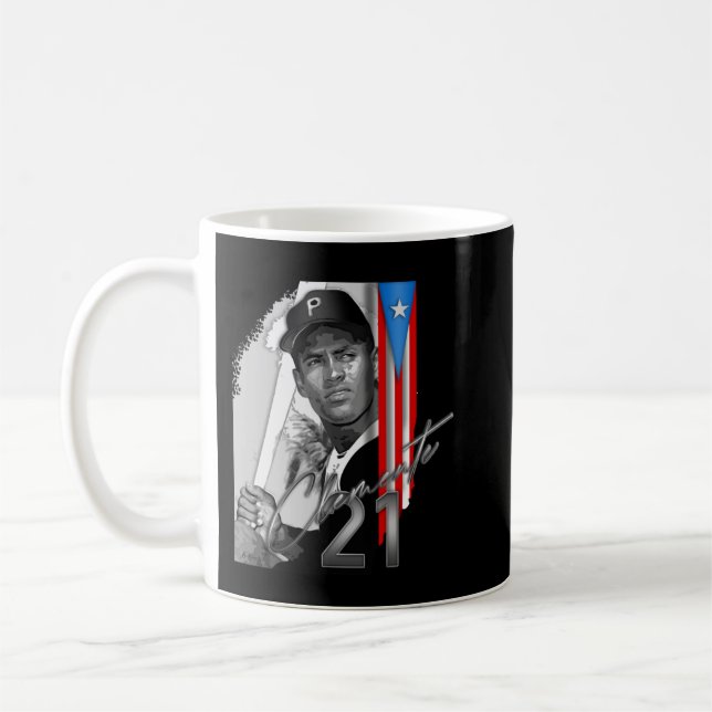 Caneca De Café roberto clemente day figa design de 21 mlb Classic (Esquerda)