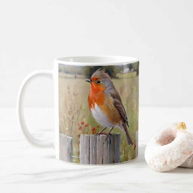 Caneca De Café Robin Bird Mug (Com Donut)