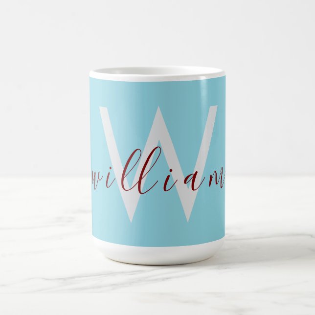 Caneca De Café Robin Egg Blue Mug encantador com nome personaliza (Centro)