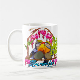 Caneca De Café Robins De Pequim — O Amor Com Leiotrix Nunca Falha