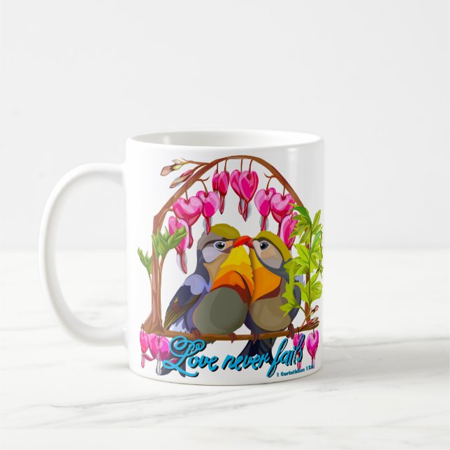 Caneca De Café Robins De Pequim — O Amor Com Leiotrix Nunca Falha (Esquerda)