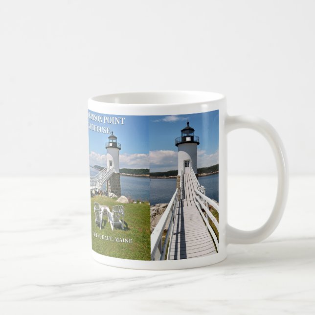 Caneca De Café Robinson Point Lighthouse, Isle Au Haut, Maine Mug (Direita)