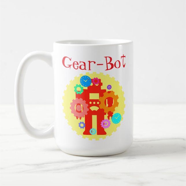 Caneca De Café Robô de Engrenagem (Esquerda)