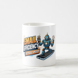 Caneca De Café Robô de Produtividade de E-mail Rápido