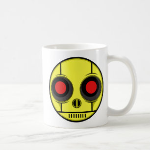 Caneca De Café Robô Face Café Mug