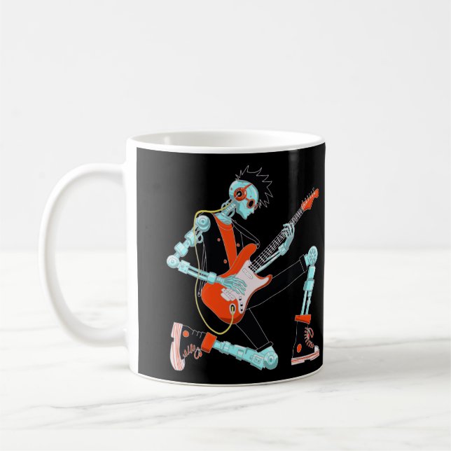 Caneca De Café Robô Guitarista (Esquerda)