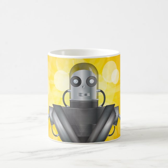 Caneca De Café Robô Mecânico Cartoon (Centro)